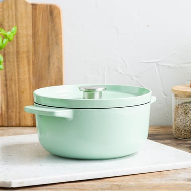 3,3L Garnek żeliwny pistacjowy - 5