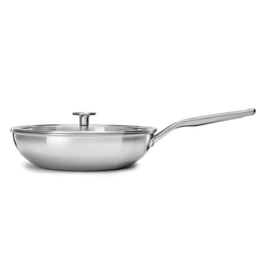 Wok 28cm stalowy KitchenAid z pokrywką - 2