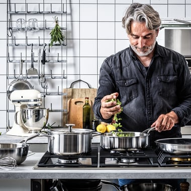 Głęboka patelnia 24cm stalowa KitchenAid - 5