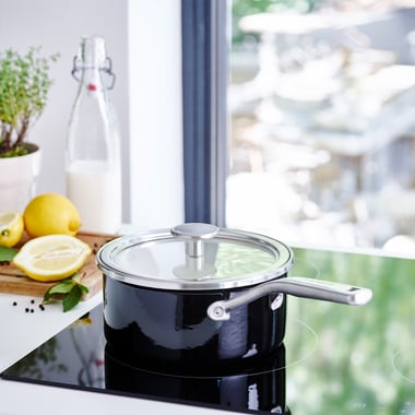 1,3L Rondel emaliowany z pokrywką czarny - 2