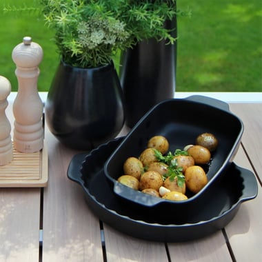 Forma ceramiczna do tarty 29 cm czarny mat - 3