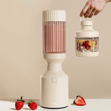 Blender Beast Mega w kolorze Sand z truskawkami